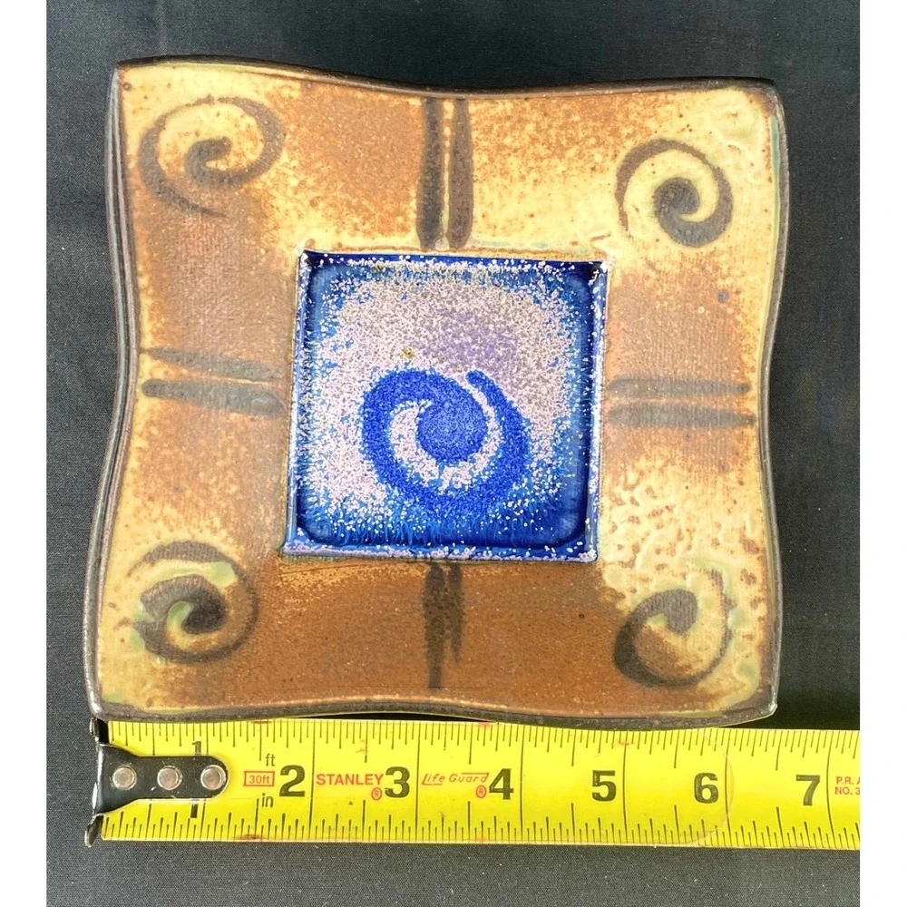 Daphne Roehr Hatcher Pine Mills Pottery Signed Studio Art Dish Texas‎ Ceramic